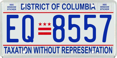 DC license plate EQ8557