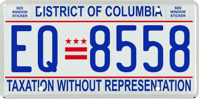 DC license plate EQ8558