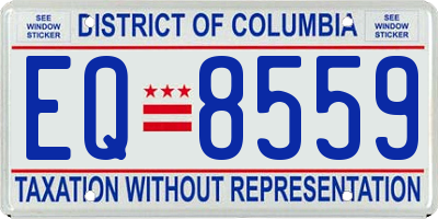 DC license plate EQ8559