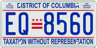 DC license plate EQ8560