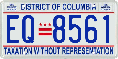 DC license plate EQ8561