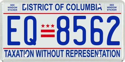 DC license plate EQ8562