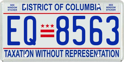 DC license plate EQ8563