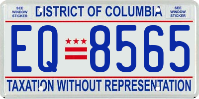 DC license plate EQ8565