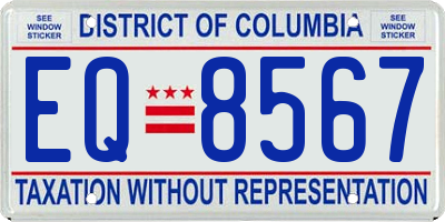 DC license plate EQ8567