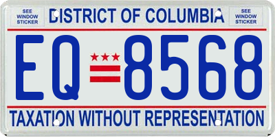 DC license plate EQ8568