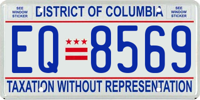 DC license plate EQ8569