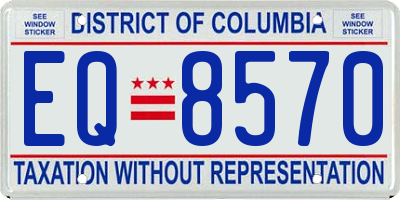 DC license plate EQ8570