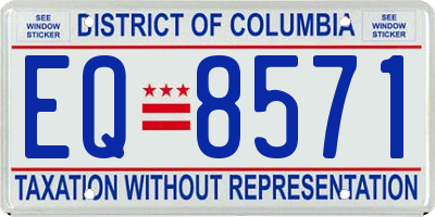 DC license plate EQ8571