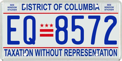 DC license plate EQ8572