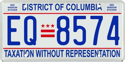 DC license plate EQ8574