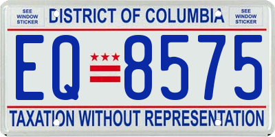 DC license plate EQ8575