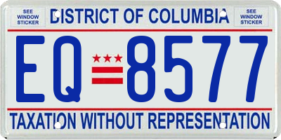 DC license plate EQ8577