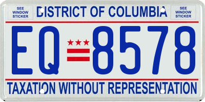 DC license plate EQ8578