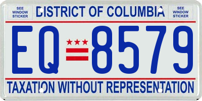 DC license plate EQ8579