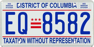 DC license plate EQ8582