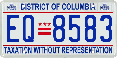 DC license plate EQ8583