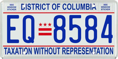 DC license plate EQ8584