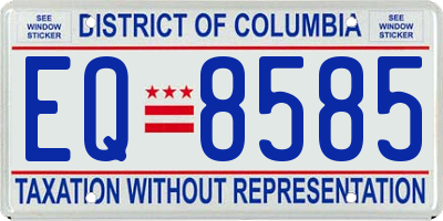 DC license plate EQ8585