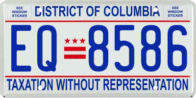 DC license plate EQ8586