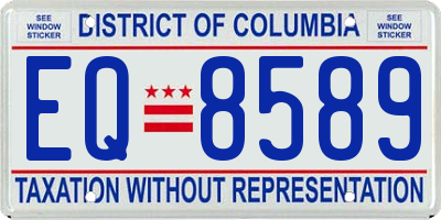 DC license plate EQ8589