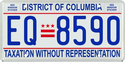 DC license plate EQ8590