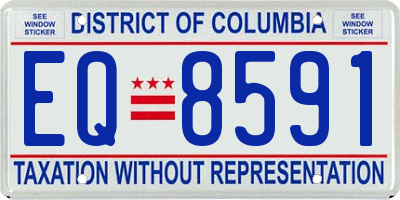 DC license plate EQ8591