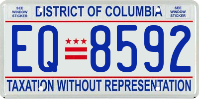 DC license plate EQ8592