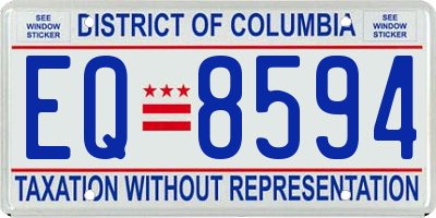 DC license plate EQ8594