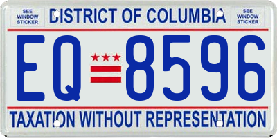 DC license plate EQ8596