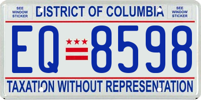 DC license plate EQ8598