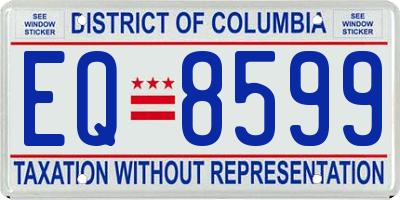 DC license plate EQ8599