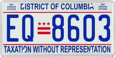 DC license plate EQ8603