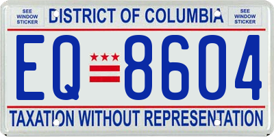DC license plate EQ8604