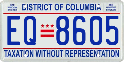 DC license plate EQ8605