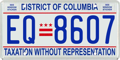 DC license plate EQ8607