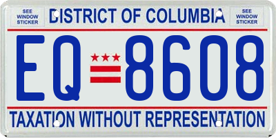 DC license plate EQ8608