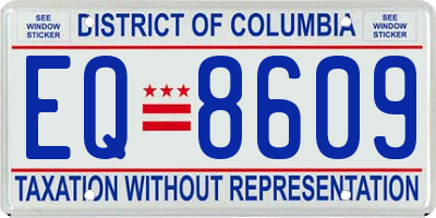 DC license plate EQ8609