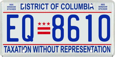 DC license plate EQ8610