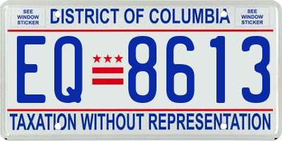 DC license plate EQ8613