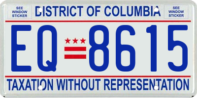 DC license plate EQ8615