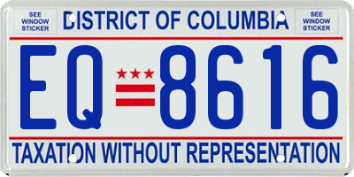 DC license plate EQ8616