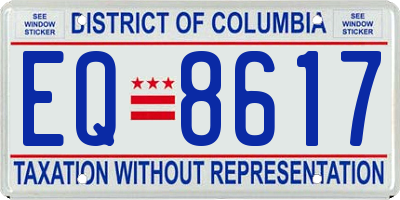 DC license plate EQ8617