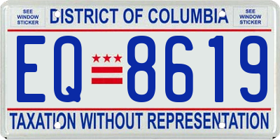 DC license plate EQ8619