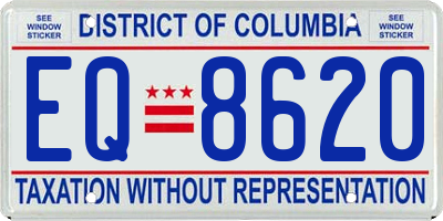 DC license plate EQ8620