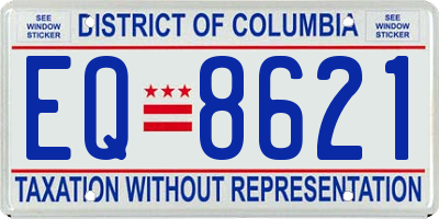 DC license plate EQ8621