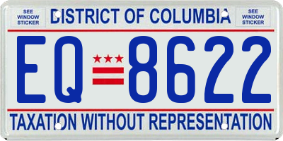 DC license plate EQ8622