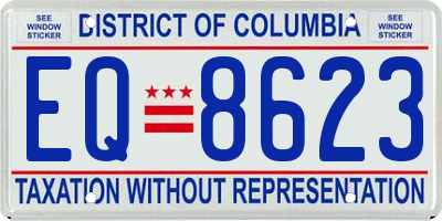 DC license plate EQ8623