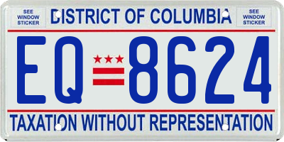 DC license plate EQ8624