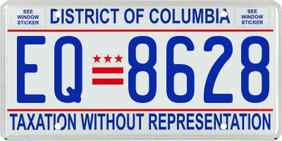 DC license plate EQ8628